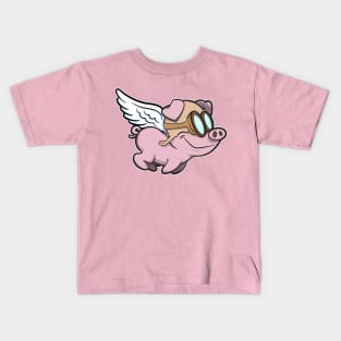 flying pink pig Kids T-Shirt